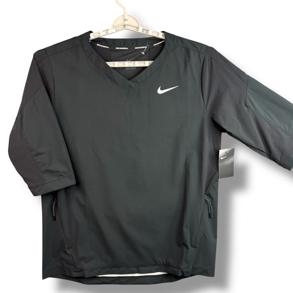 Nike Baseball 3/4 Sleeve Pulloverโ Jackets Size Large Black 897383-010